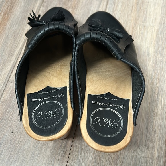 NO. 6 STORE Wooden Leather CLOGS with Tassels Size 37 handmade by Sven - Picture 9 of 16